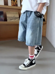 1Pc Summer Boy Jeans Short Pant Denim Casual Kids New Fashion Design Budak Lelaki Seluar Pendek Shopping Party Casual
