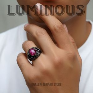 Cincin batu akik pria bolo sewu ring titanium