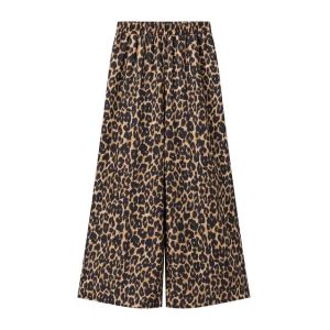 High Waist Leopard Print Wide Leg Pants Loose Fit Casual Straight Leg Trousers Street Style Long Pants High Waist Wide Leg Pants