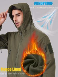 TUCANO Mens Army Special Ops Military Tactical Jacket Softshell Fleece Hooded Outdoor Coat