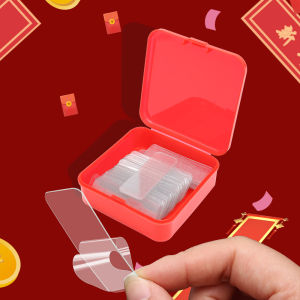 60Pcs/Box Spring Festival Couplets Non-Mark Double Side Stickers Christmas Decorations Waterproof Transparent Double Sided Self-adhesive Tapes for Balloons Couplets