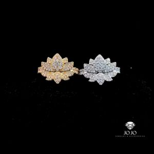 N1300 Nhẫn nữ hình chiếc lá đính đá tấm CZ sáng lấp lánh JOJO