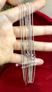 ITS ME สร้อยคอเงินแท้92.5% สร้อยสำหรับเด็ก ลายบอลตัดลาย เส้นเล็กๆ น่ารักๆ หนักครึ่งสลึงตัน ยาว 15 นิ้ว (งานไทย)