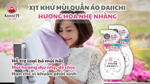 XỊT CHỐNG KHUẨN VÀ KHỬ MÙI QUẦN ÁO DAIICHI HƯƠNG HOA NHẸ NHÀNG (CHAI 380ML)