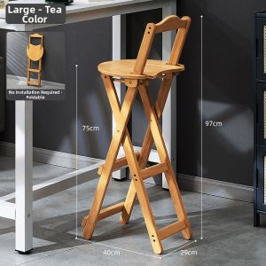 Sleek Foldable Bar Stool with Back