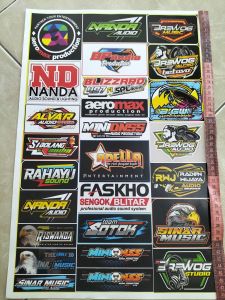 STIKER SOUNDSYSTEM JUMBO UKURAN 31cmX47cm | STIKER PACK ISI 26 | STIKER MURAH 1 LEMBAR