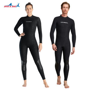 DIVE&SAIL Diving Suit 1.5MM Warm One-piece Long Sleeve Snorkeling Suit for Cold Outdoor Surfing Thickened Diving Suit