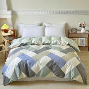 New 2025 Pure Cotton Printed High Density Slanted Pattern Duvet Cover 128*68 Full Cotton Bedding Home Textile from China