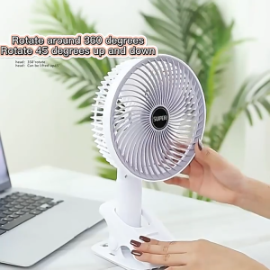 Multi-Function 7 Inch Desktop Fan USB Rechargeable Portable Handy Clip Fan 3 Speeds Large Wind Table Stand Fan