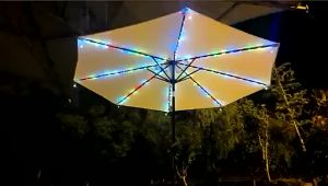 104 LED Umbrella Lights Outdoor Lighting With Remote Control 8 Mode Battery Operated Waterproof For Patio Courtyard Garden Decor