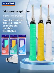 Victor Badminton Racket Grip Tape Smooth Surface Anti-Slip Sweat Absorbent Handle Band PU Material Thin Model GR-3