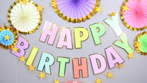 (Gifts Home) BANNER happy birthday macaron huruf besar Bunting Flags Pastel
