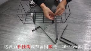 【LOCAL STOCK-Deliver in 2-3 days】 Rectangular Flower Pot Iron Metal Hanger  Balcony Flower Hanging Rack Black Color  Adjustable Hanging Metal Plant Rack Balcony Railing Wall Hanging Plant Rack Balcony Patio Window Flower Rack