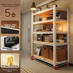 Home Steel-Wood Multi-Tier Modern Simple Bookshelf