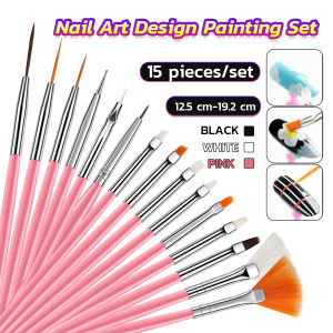 ItemMart Professional Nail Art Design Painting Set 15 pcs Acrylic Oil Watercolors Artist Paint Brushes