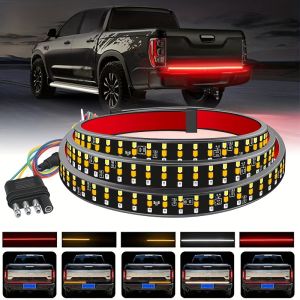 LED Tailgate Light Bar 60 Inch/48 inch Triple Row Tail Light bar for Pickup Trailer SUV RV Van