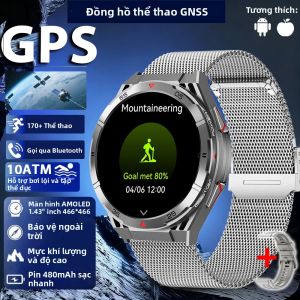 Đồng Hồ Thông Minh GPS Ngoài Trời Dành Cho Nam Màn Hình AMOLED 1.43 Chống Nước 3ATM Tích Hợp La Bàn Chức Năng Gọi Bluetooth Và Theo Dõi Sức Khỏe