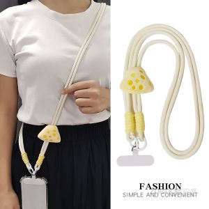 Long Outdoor Phone Strap Woven Mens Style Cheese Block Hanging Decoration Resilient Phone Chain Holder Plush Nylon Material