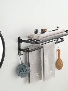BEAUTYMASS Towel Rack Hanging Holder Space Aluminum Bathroom Stand Organizer Rack Accesories Organizer Bathroom Rack