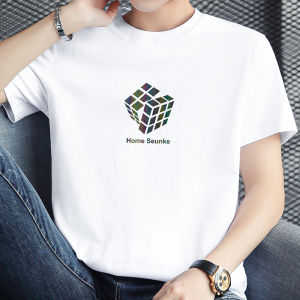 WANTELU | T-Shirt Mens Loose Fit Cotton Round Neck White