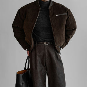 DAVID&ME | Chenille Straight Loose Wide Leg Retro Style Men Trousers