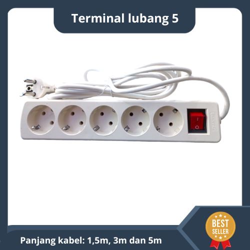 stop kontak terminal lubang 5 ,merek bright'g bahan kunungan asli SNI ...