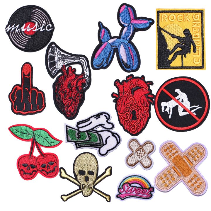 5Pcs Pack Iron on 3D Embroidered Patches Beating Heart Counting Dollars ...