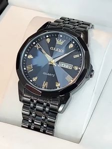 OLEVS 9931 Đồng hồ nam chính hãng Dây đeo bằng thép không gỉ Lịch có chức năng phát sáng Chống thấm nước chống xước tốt