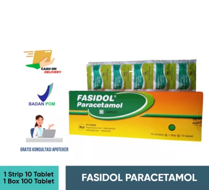 Fasidol Paracetamol 500mg / Obat demam panas sakit kepala dan sakit gigi