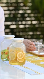 Hũ thủy tinh cao cấp có miệng rót Hario SLOWRA 1L ngâm ủ trái cây đựng nước (dùng được lò viba)