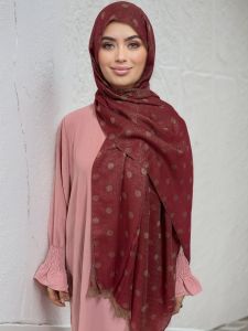 High Quality Polka Dot Hijab Tassel Muslim Scarf Fluffy Large Outdoor Windproof Warm Wear Pashmina Shawl with Tassel