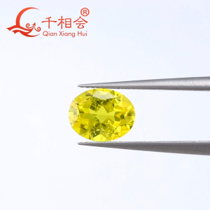 7x9mm-6x8mm รูปไข่ Asscher Emerald Shape เพชรสังเคราะห์ YAG สีเหลือง หินเดี่ยวพร้อมสิ่งเจือปน แก้วอัลูมิเนียมอิตเทรียม DIY อุปกรณ์สำหรับทำเครื่องประดับ