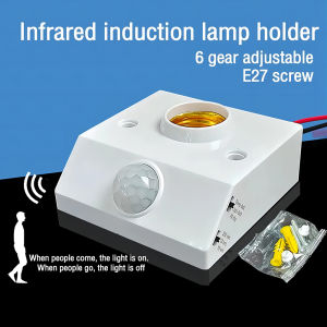 AC85-265V LED Automatic Human Body Infrared IR Sensor Lamp Holder LED Bulb Light E27 Base Wall Lamp Holder