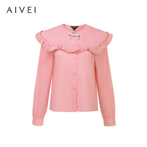 AIVEI | Autumn Sweet Japanese Style Youthful Ruffle Collar Shirt