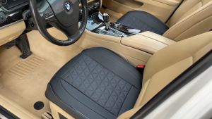 Universal full leather single front row driver seat cushion cover full coverage non-slip car seat cushion