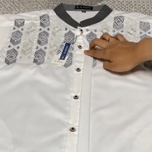 Baju Koko Muslim Pria Dewasa Lengan Pendek Putih Katun