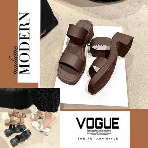 NQshop สต๊อกแน่น รองเท้าแตะแฟชั่นผู้หญิงเป็นงานส้นสูง ทรงสวย สีสันดี คุมโทน จับแมทช์กับเสื้อผ้าได้ว่าย รุ่นนี้ไม่ซื้อคือพลาดมาก จัดเลย