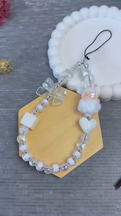 Part 2 POP MART Karakter PREMIUM Bulu Lanyard Tali Gantungan Gelang Strap HP Phone Charm Handphone Device Kamera Handmade Macaron Candy Lanyard Full Warna Korean Style Estetik Bracelet Beads PopMart Labubu Skullpanda Molly Dimoo Crybaby Pucky Hacipupu