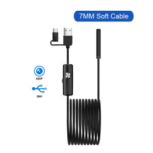 TYPE-C Android Endoscope 7MM/5.5MM Micro USB Camera Car Inspection Borescope Waterproof Probe with 6LEDs for Android Phones PC
