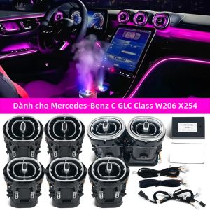 Đèn LED 64 Màu Cho Cửa Gió Điều Hòa Mercedes Benz C-Class W206 GLC X254 - Đèn Viền Nội Thất Turbo Với Đầu Phun