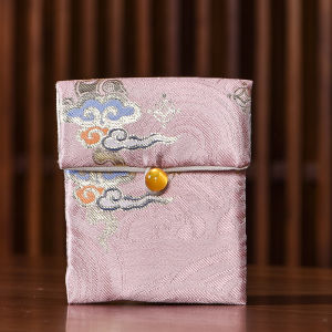 Double Layer Chinese Embroidery Jewelry Bag Woven Silk High End Accessory Bag Small Cloth Bag Bracelet Bag Bracelet Storage