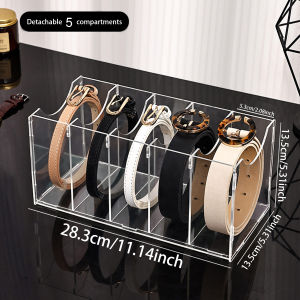 1pc Transparent belt storage box assembled version suitable for belts ties neckties wardrobe organizing and storage rack
