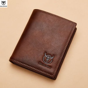 BULLCAPTAIN New 100% Leather Mens Wallet High Quality Product Leather Mens Wallet Multifunctional Card Slot Short Wallet QB017
