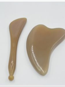 Natural White Buffalo Horn Dolphin Scrapping Plate Facial Beauty Face Pull Tendons Thin Face Scraper Shaving Eye Muscle-Poking Stick