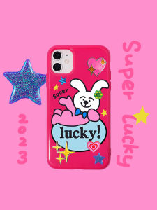 2023 Lucky Rabbit Year Silicone Phone Case for Apple 15Promax 14 iPhone 13 ProMax 12 XS 11 Jelly Pink Cartoon Style Mobile Phone Protective Cover