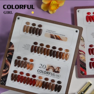 【Ready to ship】Colorful Girl 20 Brown / Red Tone Includes CatEye Gel Transparent Glitter Fine Wings Beautiful Glitter Luxury From Every Angle
