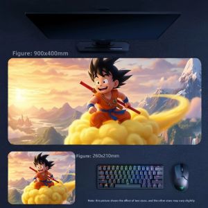 Bandai | Fashion Cartoon Animation Leather Mouse Pad Animation Dragon Ball Goku Leather Mouse Pad Office Mouse Pad Wrist Writing Desk Mat