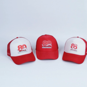 TOPI TRUCKER MERAH PUTIH DEWASA EDISI SPESIAL HUT RI KE 80 - TOPI DEWASA TRUCKER JARING SABLON DTF