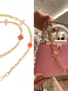 Decorative Four-Leaf Clover Handbag Chain Strap Extensions for LV Womens Bags Adjustable Crossbody Bag Straps