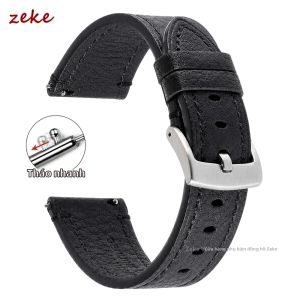 Dây Đeo Đồng Hồ Bằng Da Thật Thủ Công Cổ Điển 20mm 22mm Mềm Mại Dành Cho Nam Giới Màu Nâu Đen Cũ Chất Liệu Da Bò Vân Vải Thiều Đường May Tinh Tế Phù Hợp Với Đồng Hồ Truyền Thống